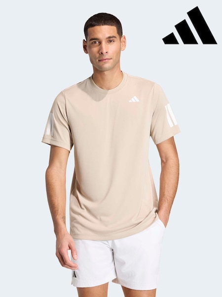 Cream - Regular Adidas Club Tennis Climacool 3-stripes T-shirt