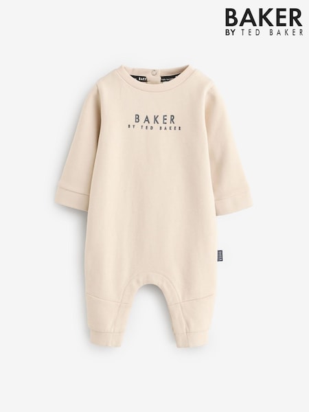 Baker by Ted Baker Stone Long Sleeve 100% Cotton Romper (E80841) | €18 - €20