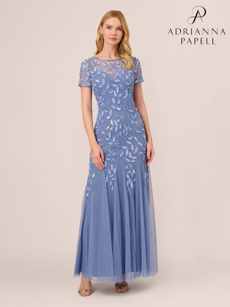 Adrianna Papell Bead Long Dress With Godets (E80932) | 17,964 UAH