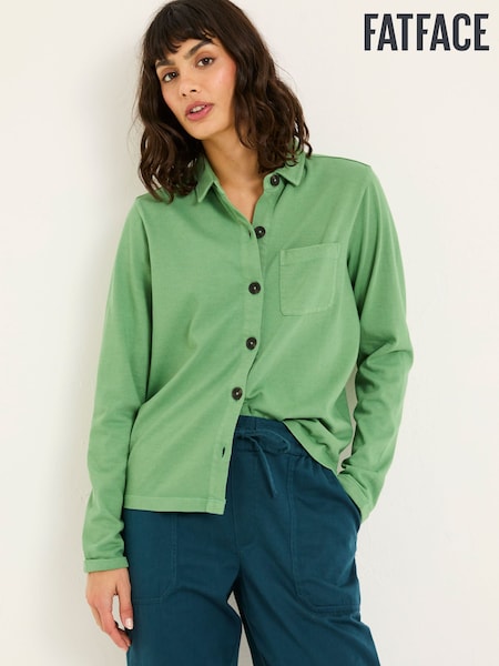 FatFace Jess Green 100% Cotton Jersey Shirt (E80956) | €56