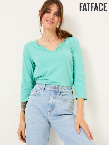 FatFace Porter Light Teal Green 100% Cotton T-Shirt (E80992) | €37