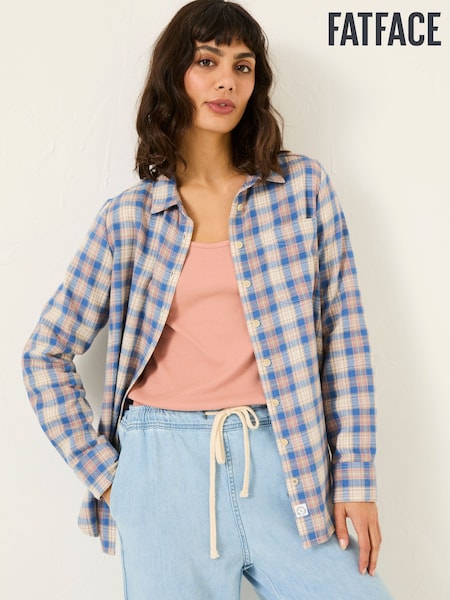 Blau kariert - Fatface 100% Cotton Long Sleeve Shirt (E81100) | 72 €
