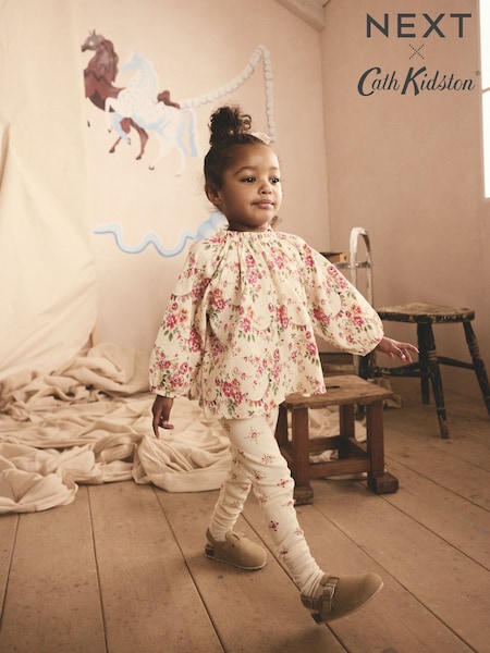 Pink/Cream Ditsy Floral Cath Kidston Blouse and Leggings Set (3mths-7yrs) (E81223) | €21 - €27