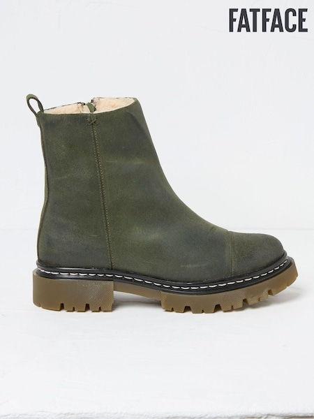 FatFace Winslie Khaki Green Chunky Boots (E81232) | €64