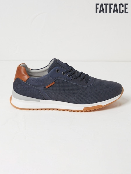 FatFace Wells Blue Leather Trainers (E81237) | €59