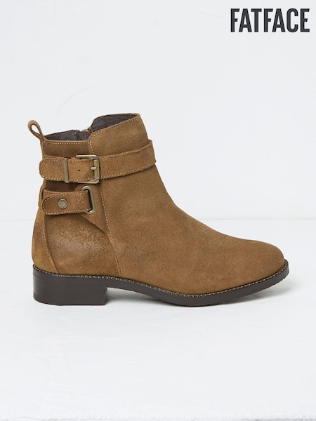 FatFace Avery Tan Brown Buckle Boots (E81246) | €59