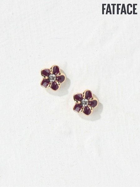 FatFace Purple Enamel Flower Stud Earrings (E81256) | €6.50