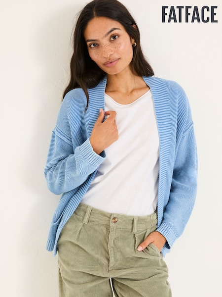 FatFace Blue Edie Laundered Knitted Cardigan (E81289) | ₪297