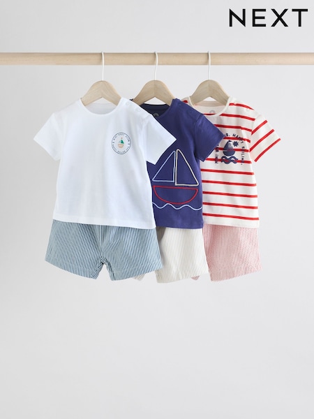 Barco Azul/Rojo - Baby Tops and Shorts Set 6 Piece (E81344) | 39 € - 41 €