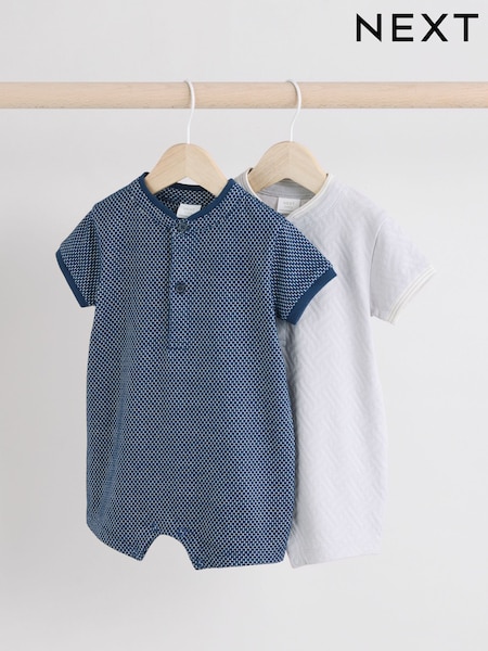 Azul marino/gris - Textured Baby Rompers 2 Pack (E81384) | 22 € - 25 €