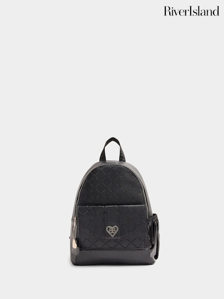 River Island Black Girls Faux Leather Pocket Backpack (E81388) | €18