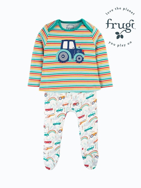 Frugi Boys Green Easy Dressing Babygrow (E81485) | €17.50