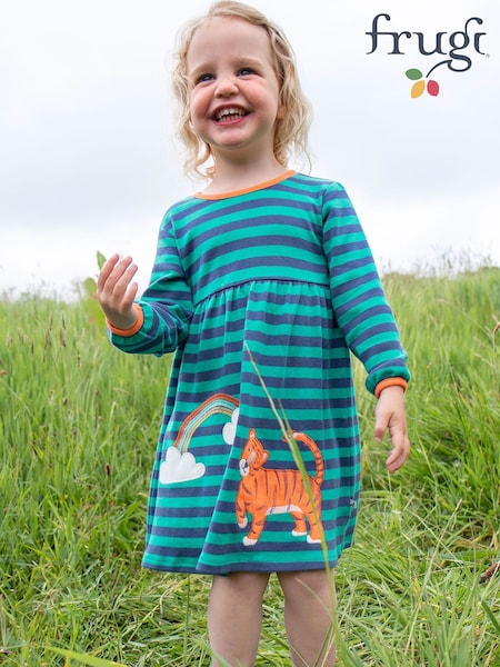 Frugi Green Striped Tiger Dress (E81488) | 40 € - 45 €
