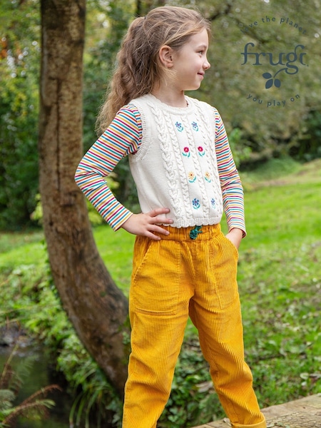 Frugi Pink Multi-Stripe Girls Top (E81492) | AED63 - AED69