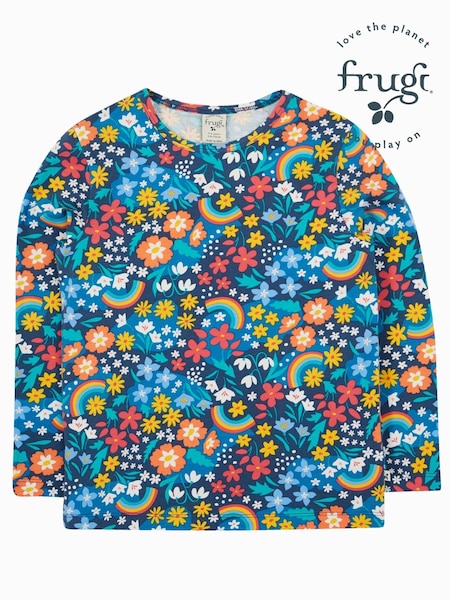 Frugi Girls Blue All over Print Flowers Top (E81497) | ‏52 د.إ.‏ - ‏ 58‏ د.إ.