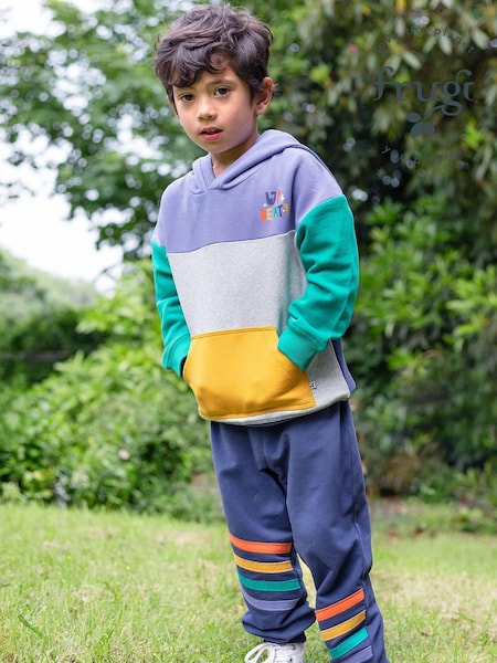 Frugi Purple Multi Colour Block Hoodie (E81498) | 167 LEI - 175 LEI