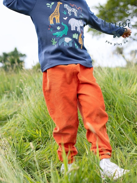 Frugi Boys Orange Corduroy Pull Ups Joggers (E81620) | 156 LEI - 166 LEI