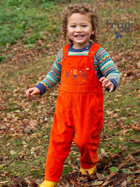 Frugi Orange Embroided Corduroy Dungaree (E81627) | 187 LEI - 198 LEI