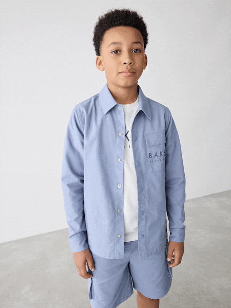 أزرق - Baker by Ted Baker Shacket and T-Shirt Set (E81643) | ‏269 د.إ.‏ - ‏ 299‏ د.إ.