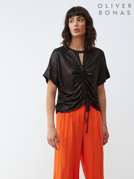 Oliver Bonas Metallic Drawstring Keyhole Top (E81680) | 29 €