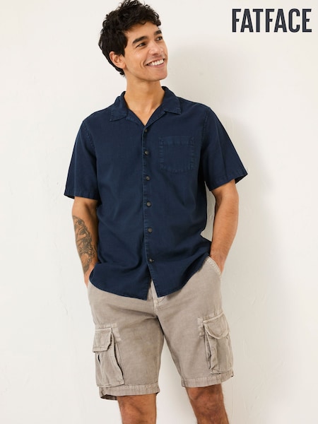 FatFace Bugle Navy Linen Cotton Shirt (E81695) | €56