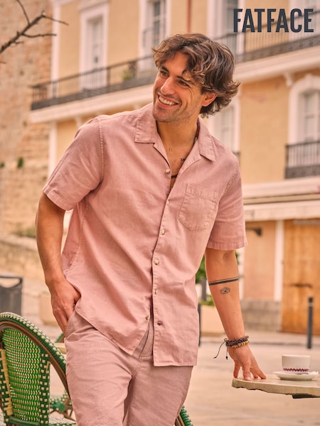 FatFace Bugle Dusky Pink Linen Cotton Shirt (E81696) | €60