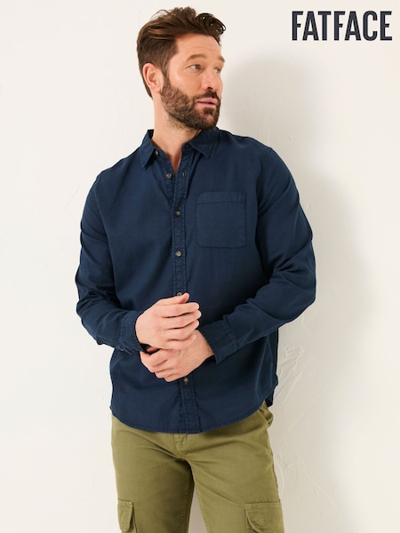 כחול כהה - Fatface Linen Cotton Shirt (E81700) | ‏226‏₪