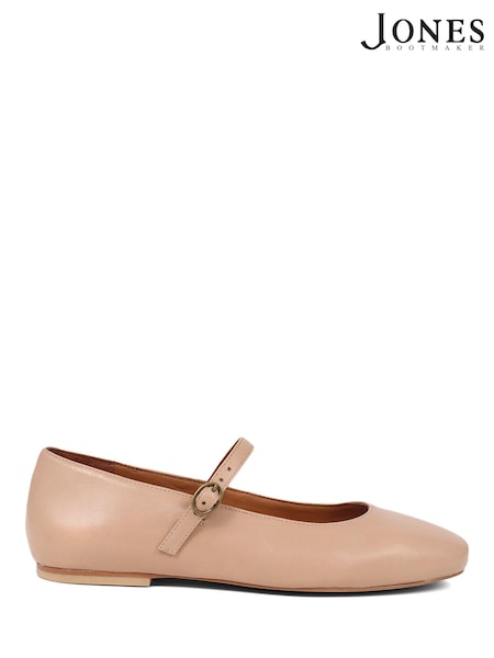 لون كريمي لاتيه - جلد - Jones Bootmaker Sonnet Mary Janes Leather Shoes (E81828) | ‏518 د.إ.‏
