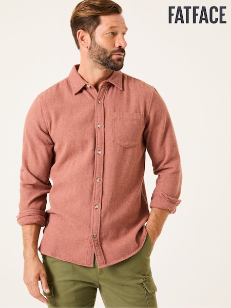 FatFace Rust Brown Long Sleeve Brushed Shirt (E81831) | €69