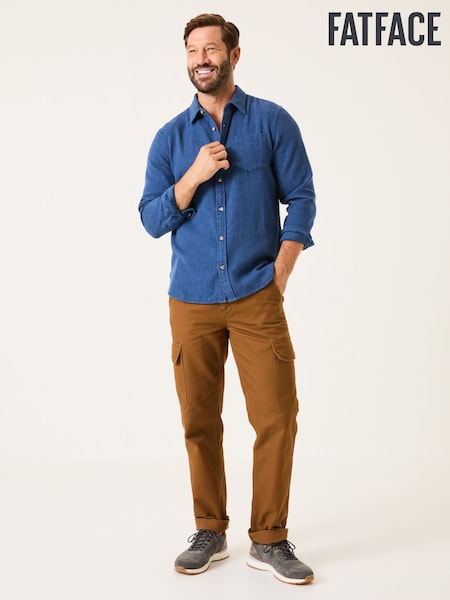 FatFace Blue Denim Long Sleeve Brushed Shirt (E81841) | €69