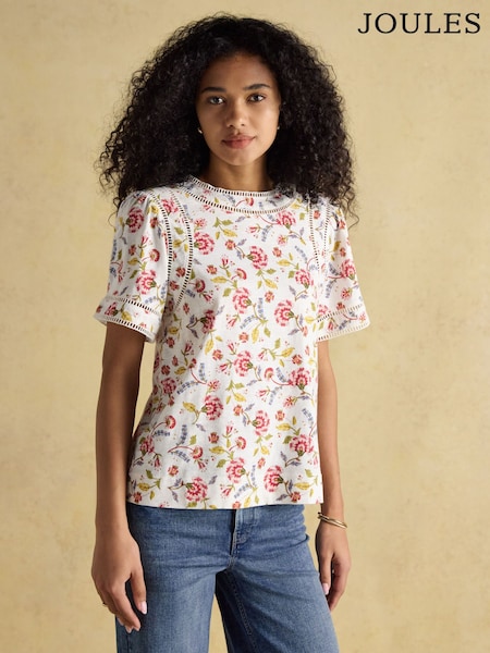 Joules Sienna Provence Floral Ladder Trim T-Shirt (E81873) | R$ 375