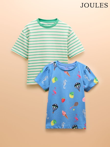 Verde/azul - Joules Let's Go Short Sleeve T-Shirt Multipack (E81899) | 25 € - 28 €
