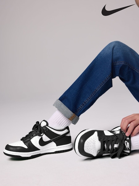 Nike Black/White Youth Dunk Low Trainers (E81934) | ₪352