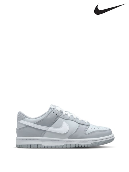 Nike Grey/White Youth Dunk Low Trainers (E81936) | €100