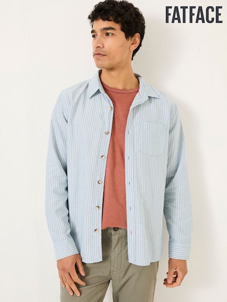 FatFace Mill Pale Blue Long Sleeve Stripe Shirt (E81958) | €71
