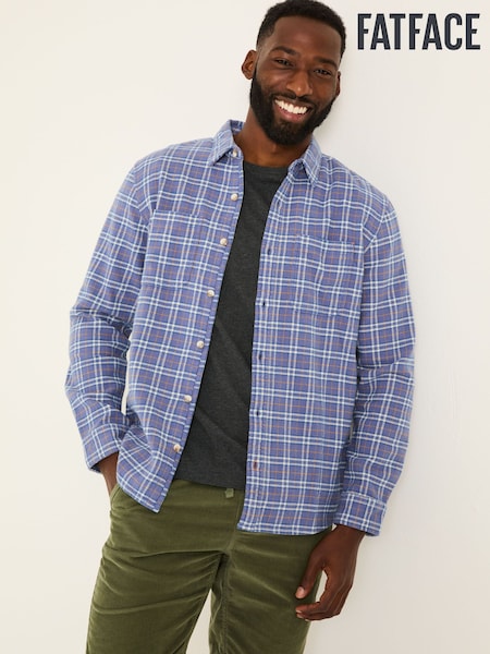 FatFace Purple Acton Long Sleeve Check Shirt (E81959) | ₪262