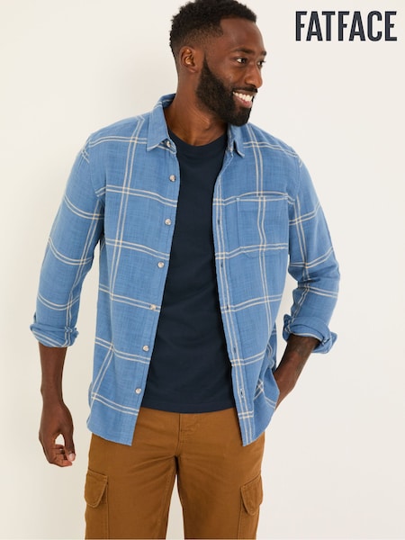 כחול  - Fatface Long Sleeve Check Shirt (E81967) | ‏249‏₪