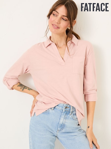 FatFace Paige Rose Pink 100% Cotton Jersey Shirt (E82063) | €46