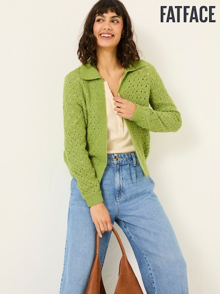 zelena - FatFace Pointelle Knitted Cardigan (E82134) | € 63