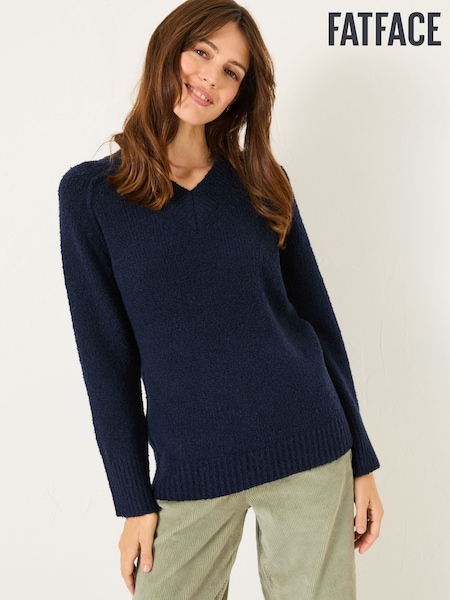 Laivasto - FATFACE Bonnie Boucle V-kaula-aukko Neulepusero (E82206) | €88