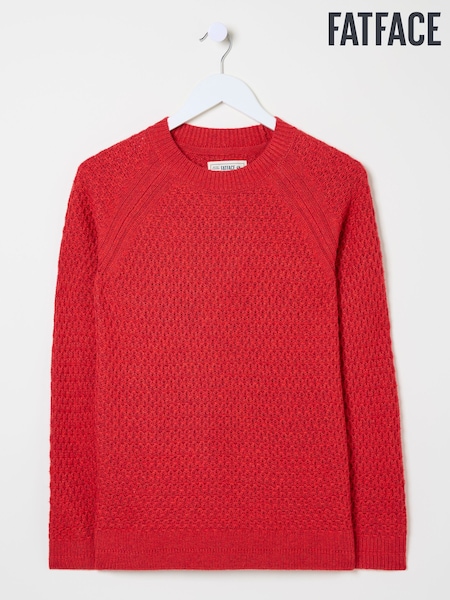 FatFace Ella Red Textured Jumper (E82289) | €66