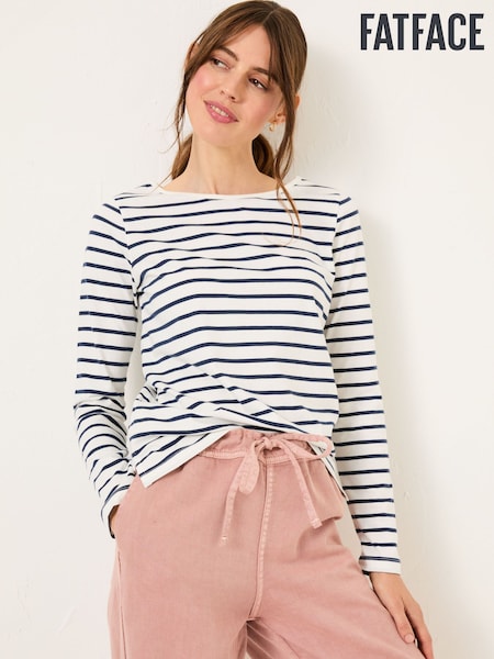 FatFace Breton Ivory 100% Cotton Long Sleeve T-Shirt (E82324) | 1,772 UAH