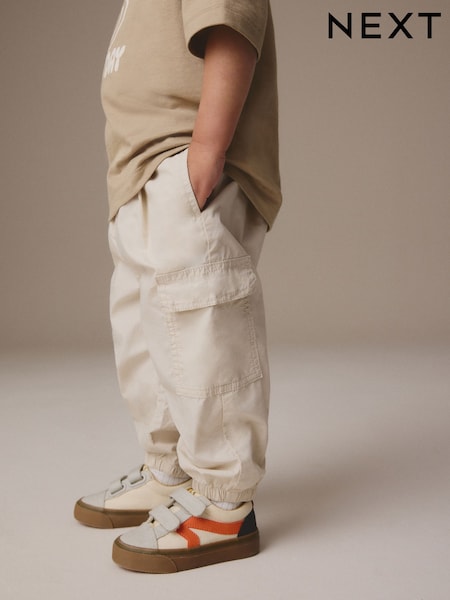 لون محايد - 100% Cotton Baggy Cargo Trousers With Toggle Waist (3mths-7yrs) (E82337) | ‏51 د.إ.‏ - ‏ 61‏ د.إ.