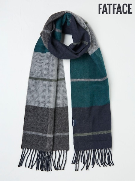 FatFace Teal Blue Oscar Check Scarf (E82480) | €21