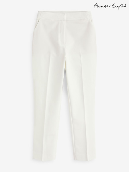 Phase Eight White Ulrica Tapered Suit Trousers (E82497) | ₪448