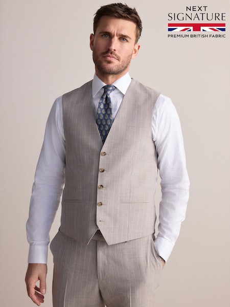 Neutro - Signature Alfred British Wool Fabric Striped Suit Waistcoat (E82629) | € 125