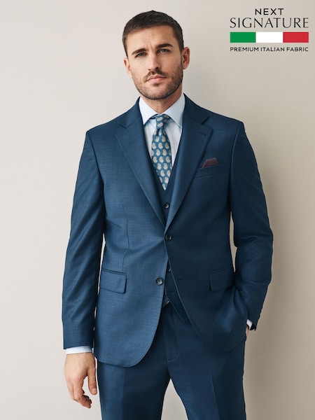 Navy Slim Fit Signature Cerutti Italian Fabric Suit Jacket (E82636) | €258