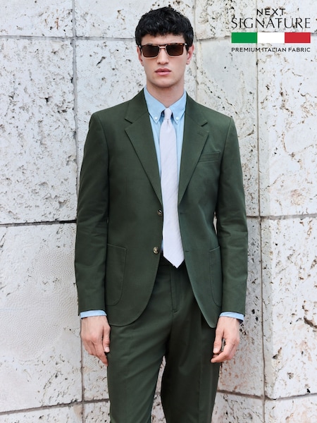 Зелений - Slim Fit Siganture Sondrio Italian Fabric Suit Jacket (E82650) | 5 532 грн