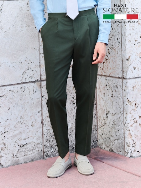 Grün - Slim Fit Siganture Sondrio Italian Fabric Suit Trousers (E82651) | 149 €