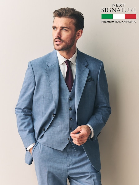 Blue Regular Fit Signature Nova Fides Wool Jacket (E82663) | R$ 1,245
